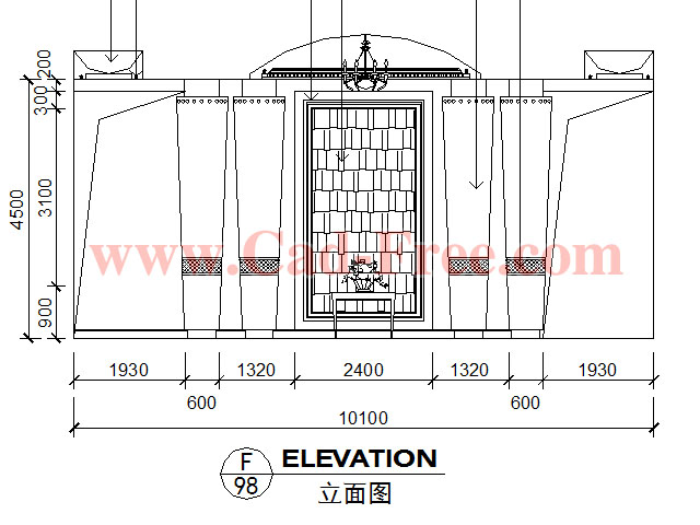 Art Stone Background CAD ELEVATION